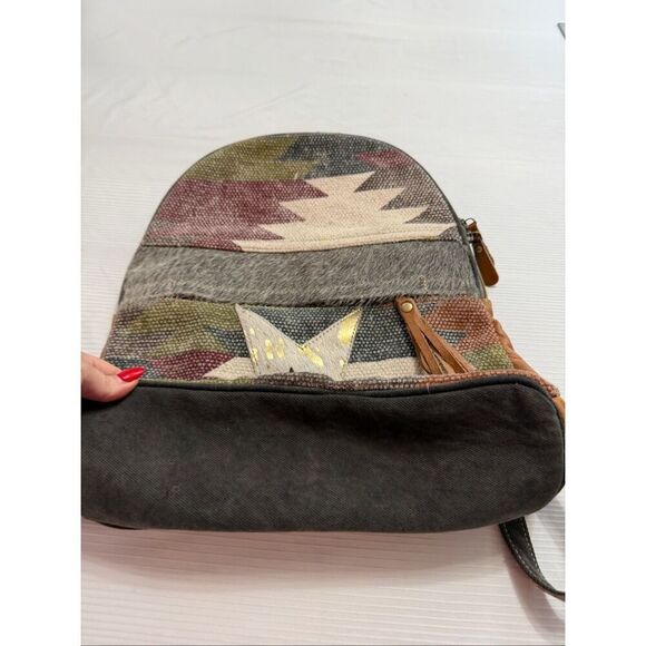 Myra Bag Hair On Cowhide Leather Western Southwest Boho Star Backpack Canvas main image 6